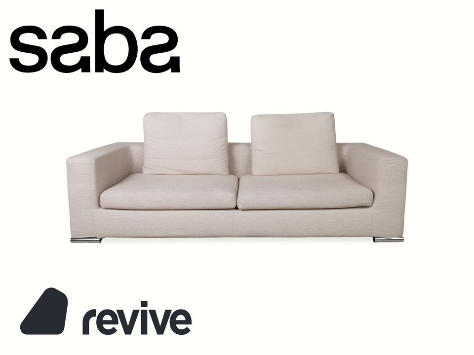 Sabe Italia Stoff Dreisitzer Creme Sofa Couch