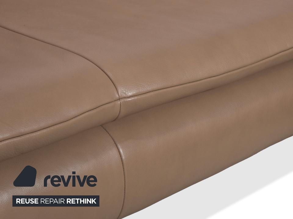 Contur Rodrigo Leder Ecksofa Hellbraun Creme Mokka manuelle – Bild 6