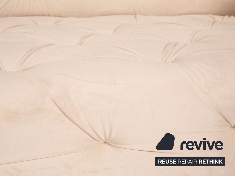 IconX STUDIOS Venus Samt Stoff Dreisitzer Sofa Couch Beige – Bild 3