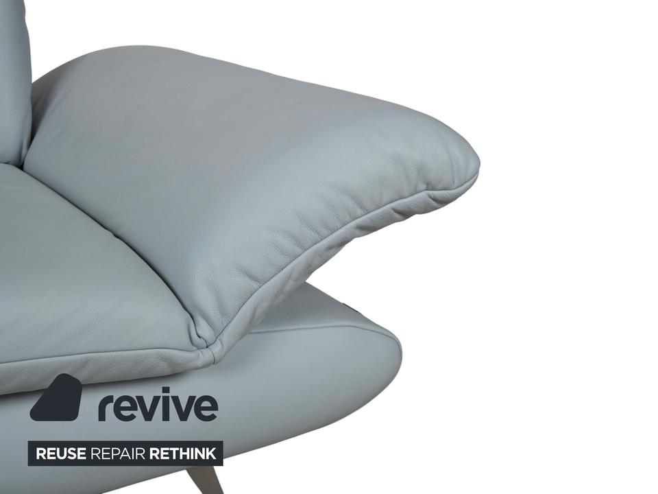 Koinor Rossini Leder Zweisitzer Blau Grau manuelle Funktion Sofa – Bild 8
