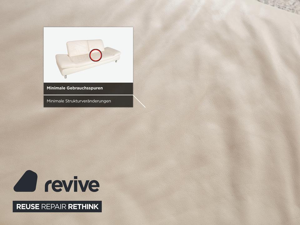 Koinor Rivoli Leder Dreisitzer Creme Weiß manuelle Funktion Sofa – Bild 11