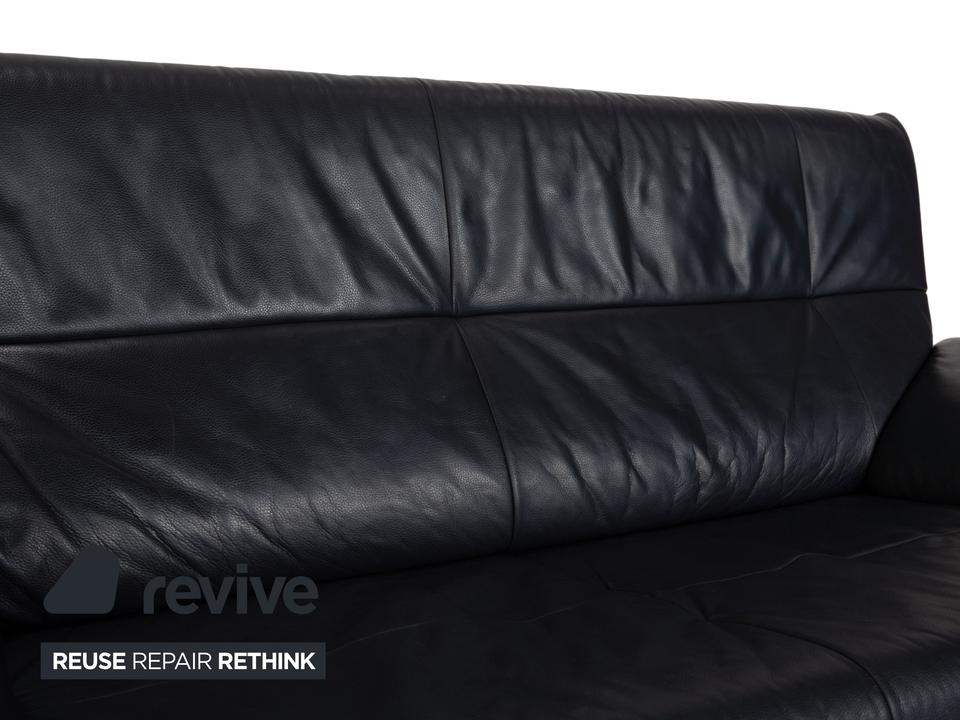 Rolf Benz BMP 418 Leder Zweisitzer Dunkelblau Sofa Couch – Bild 7