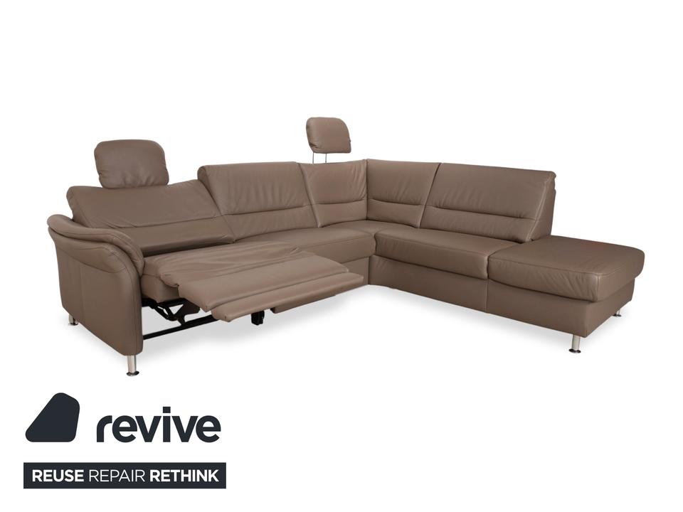 Polinova Leder Ecksofa Grau Braun Grau Taupe Couch elektrische – Bild 5