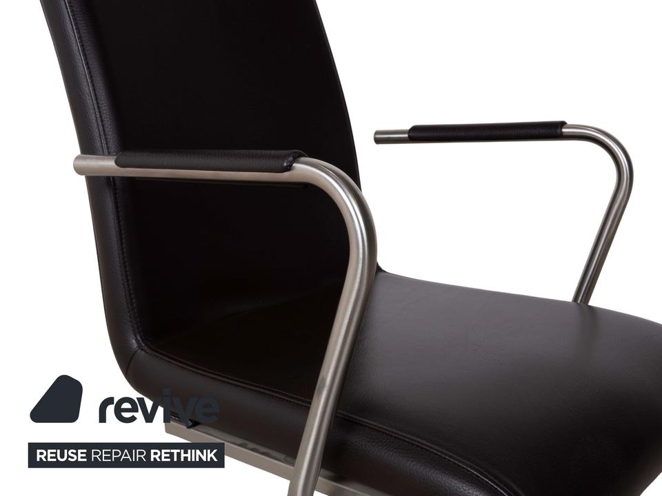 4er Garnitur Venjakob Leder Stuhl Braun – Bild 8