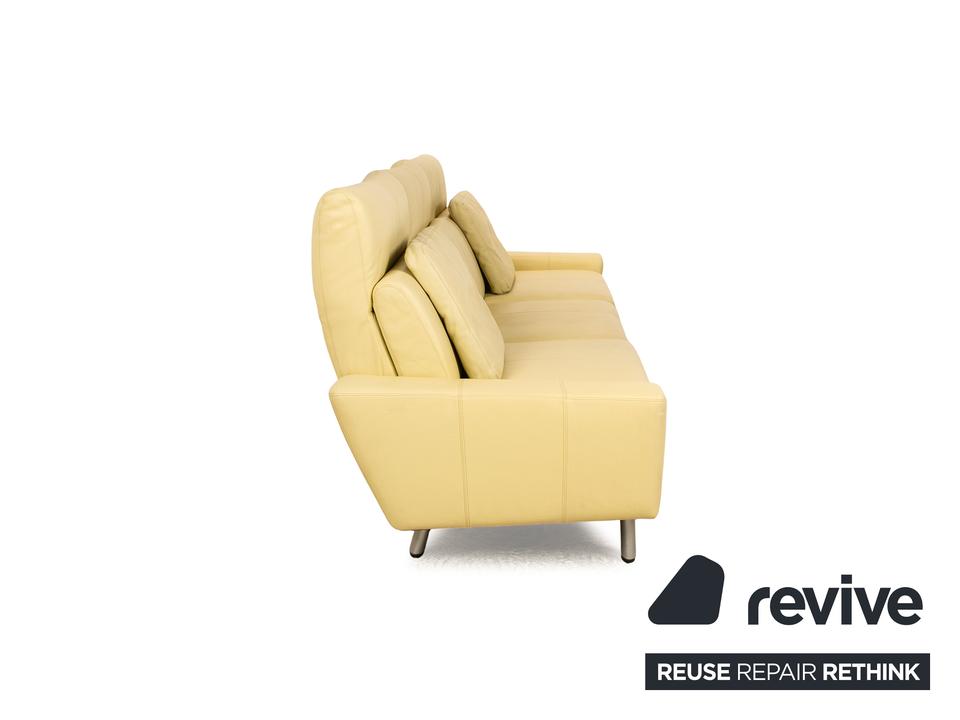 Laauser Leder Dreisitzer Grün Grüngelb Sofa Couch manuelle – Bild 14