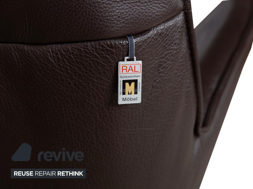 Koinor Fenja Zweisitzer Leder Sofa Braun Couch manuelle Funktion – Bild 12