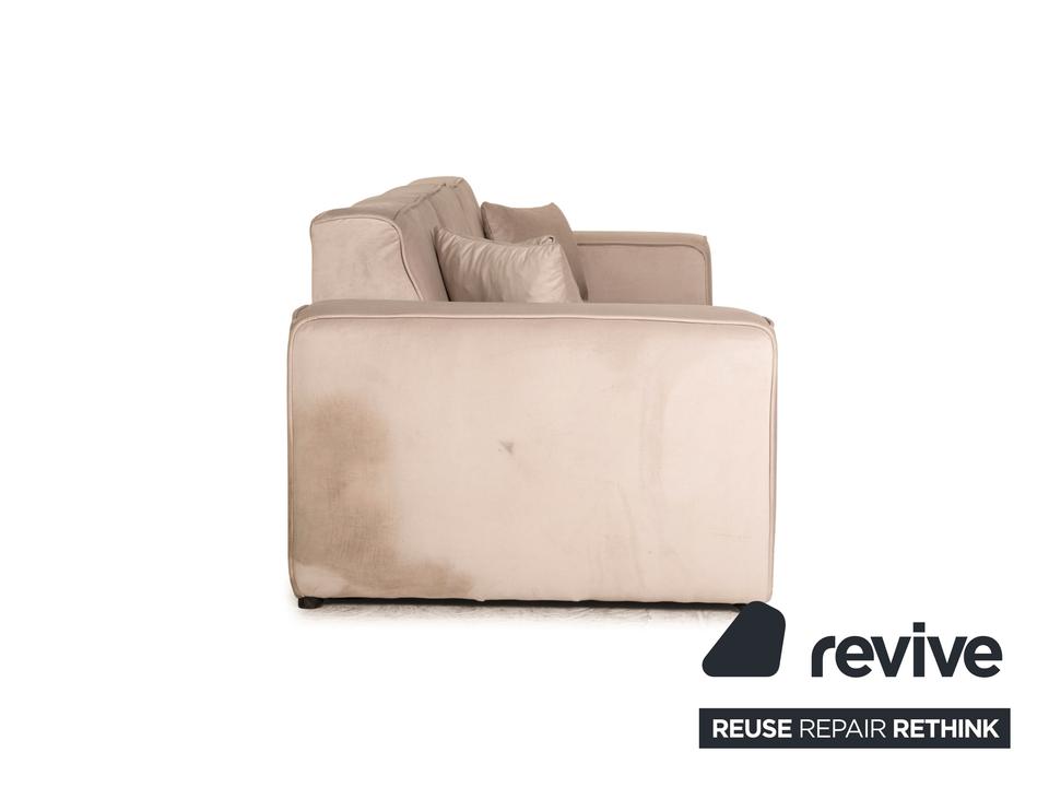 IconX STUDIOS Beluga Samt Stoff Viersitzer Sofa Couch Beige – Bild 8