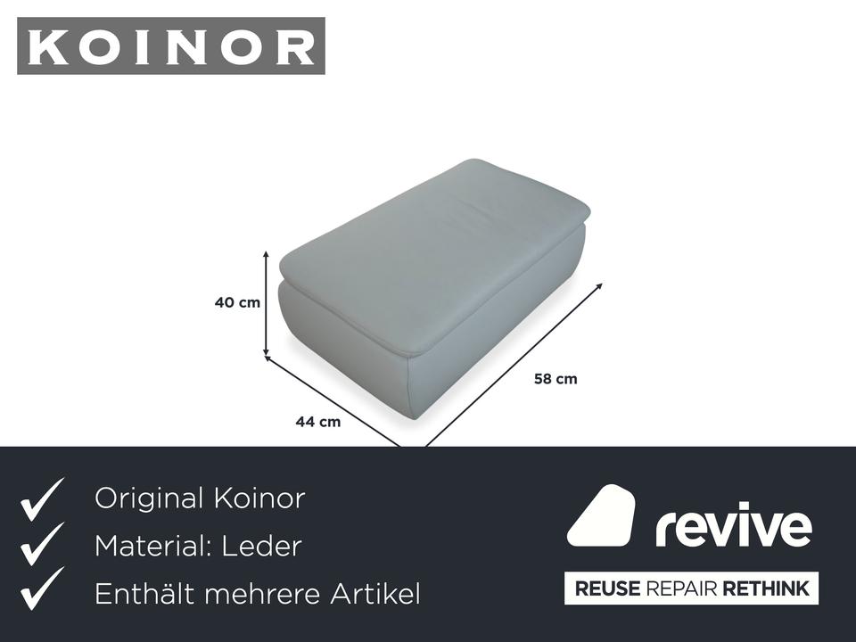 Koinor Rossini Leder Zweisitzer Hocker Blau Grau manuelle – Bild 3