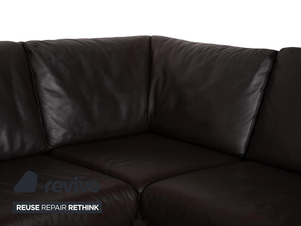 Ewald Schillig Leder Sofa Dunkelbraun Sofa Couch – Bild 4