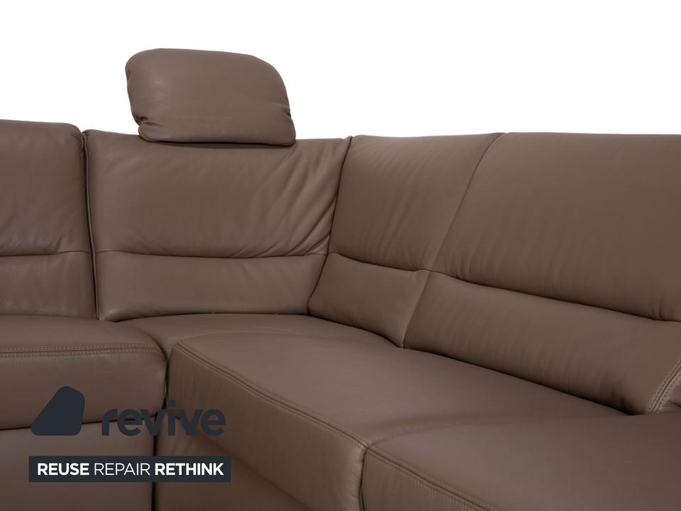 Polinova Leder Ecksofa Grau Braun Grau Taupe Couch elektrische – Bild 7