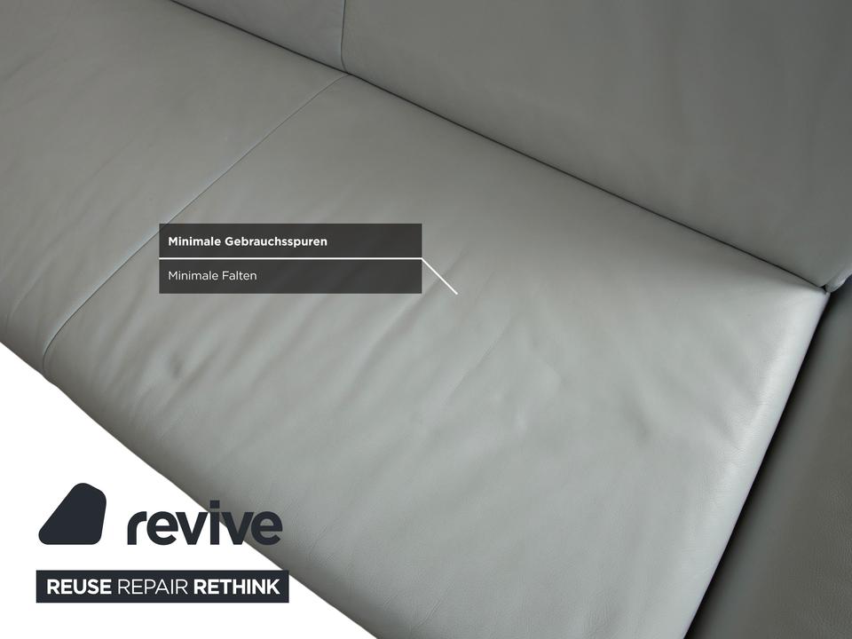 Koinor Rossini Leder Zweisitzer Blau Eisblau manuelle Funktion – Bild 10