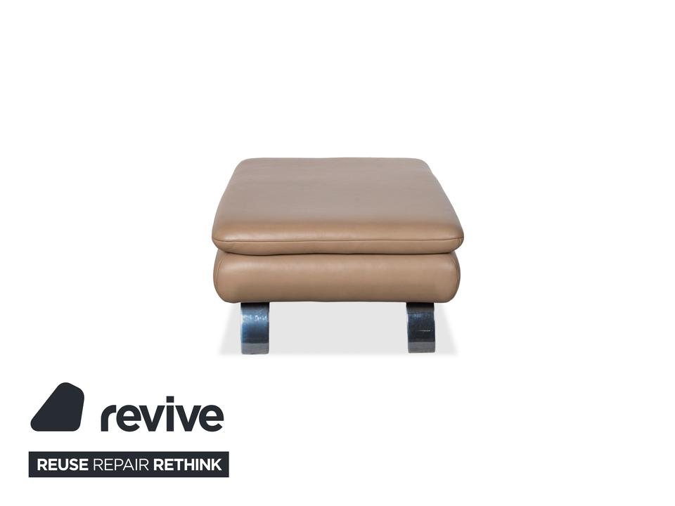 Contur Rodrigo Leder Hocker Hellbraun Creme Mokka – Bild 6