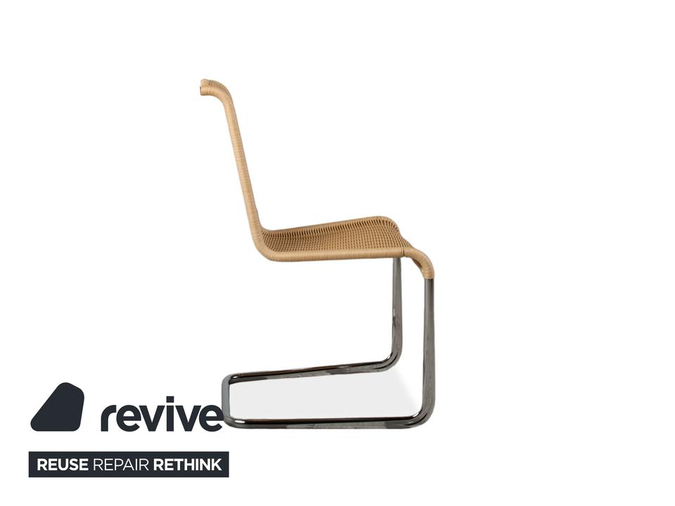 4er Garnitur Tecta B20 Geflecht Stuhl Beige Chrom – Bild 7