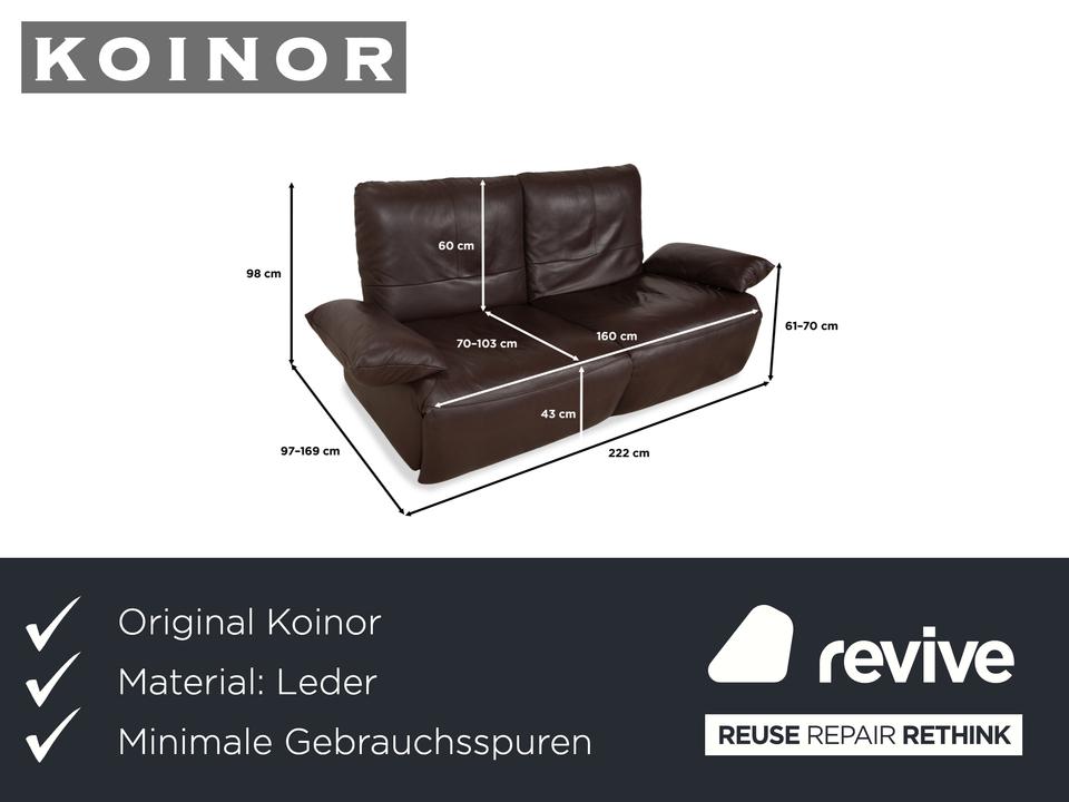 Koinor Easy Leder Zweisitzer Braun elektrische Funktion Sofa – Bild 2