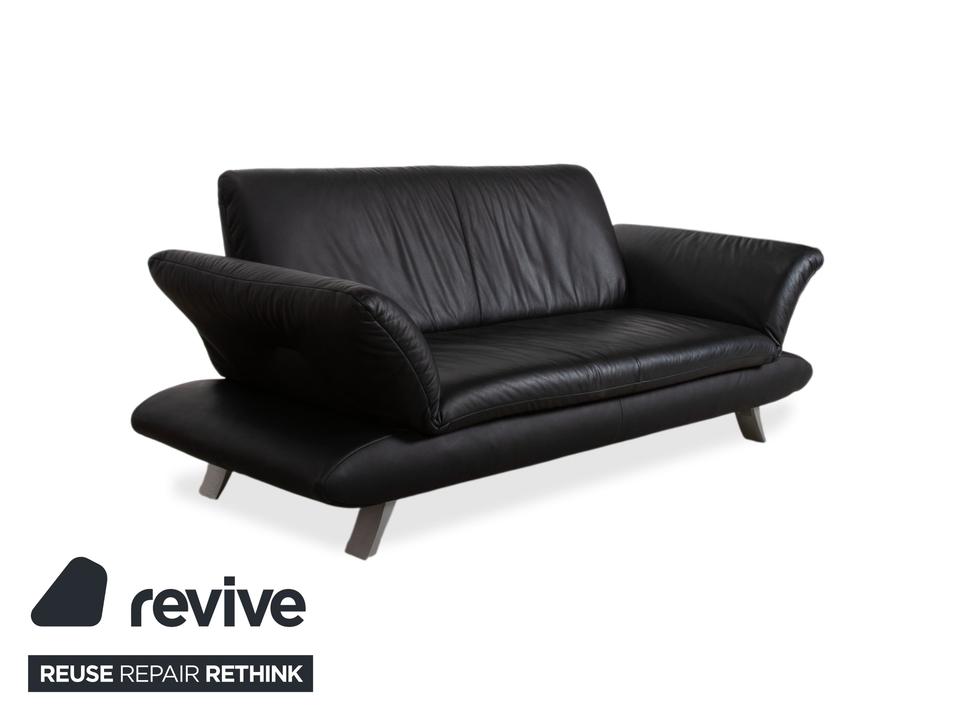Koinor Rossini Leder Sofa Schwarz Zweisitzer manuelle Funktion – Bild 4