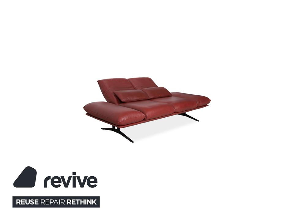 Koinor Francis Leder Zweisitzer Rot manuelle Funktion Sofa Couch – Bild 5
