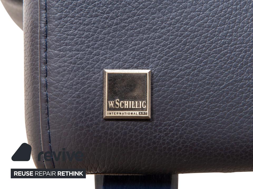 Willi Schillig Leder Sessel Dunkelblau Marineblau – Bild 8