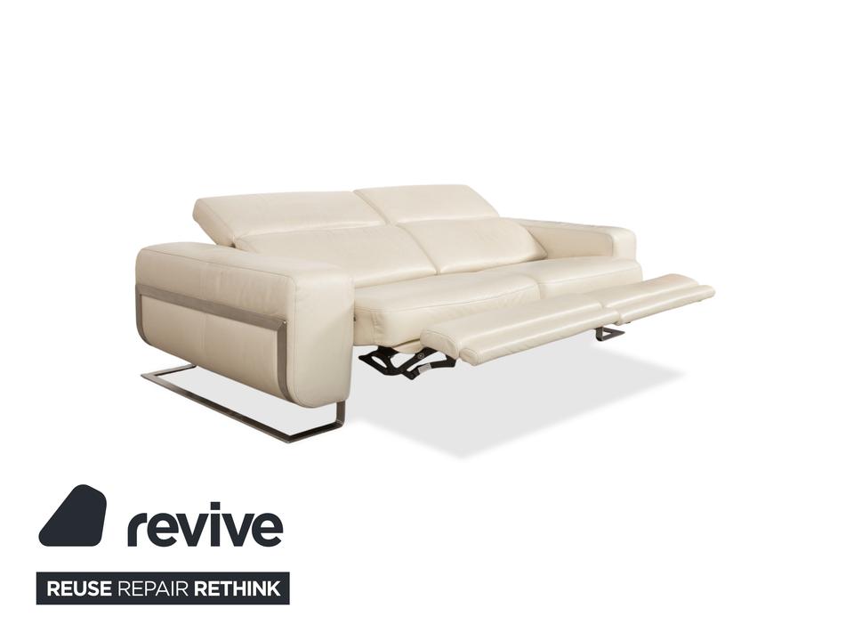 Joop 007 Leder Garnitur Dreisitzer & Zweisitzer Creme Sofa Couch – Bild 5