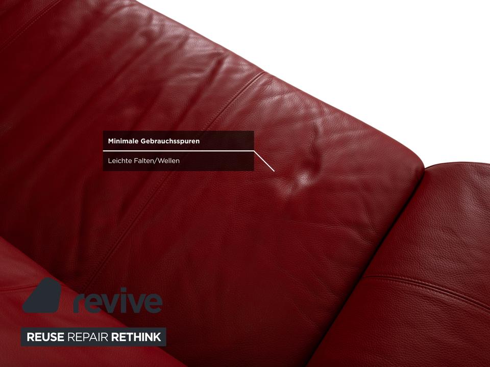 Rolf Benz 545 Leder Zweisitzer Rot Sofa Couch – Bild 7