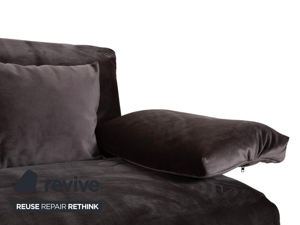 Ligne Roset Multy Zweisitzer inkl. Armlehnen Samt Stoff Grau ✨ – Bild 8