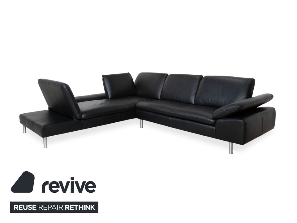 Willi Schillig Loop Leder Ecksofa Schwarz manuelle Funktion Sofa – Bild 6