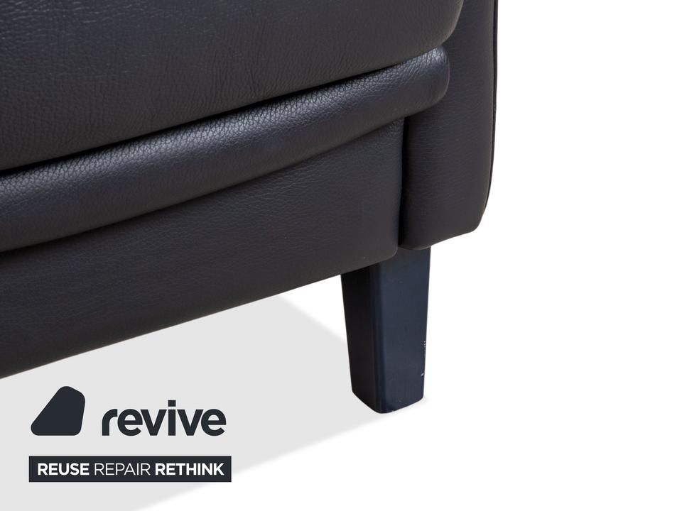 Willi Schillig Leder Sessel Dunkelblau Marineblau – Bild 6