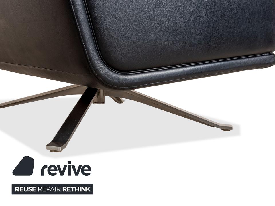 Rolf Benz Leder Sessel Schwarz Chefsessels Metall Drehkreuz – Bild 4