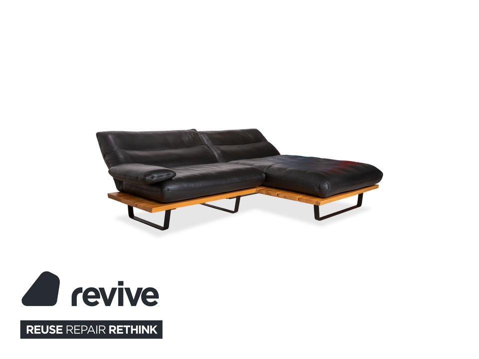 Koinor Marylin Leder Ecksofa Schwarz Holz manuelle Funktion Sofa – Bild 3