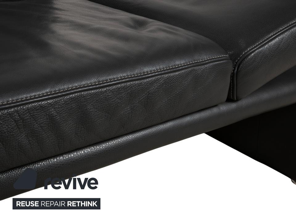 Koinor Raoul Zweisitzer Leder Sofa Grau manuelle Funktion Couch – Bild 10