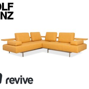 Rolf Benz Dono 6100 veganes Leder Ecksofa Gelb Mango Neubezug ✨
