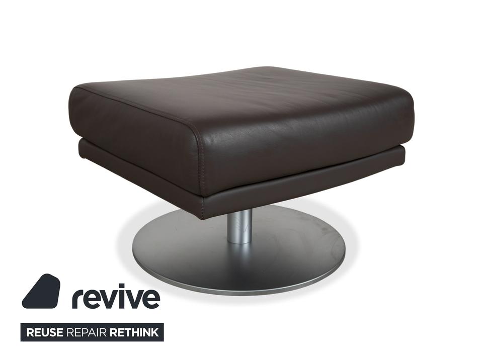 Rolf Benz Leder Metall Sessel Schwarz Anthrazit Dunkelbraun – Bild 5