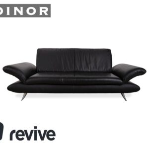 Koinor Rossini Leder Sofa Schwarz Zweisitzer manuelle Funktion