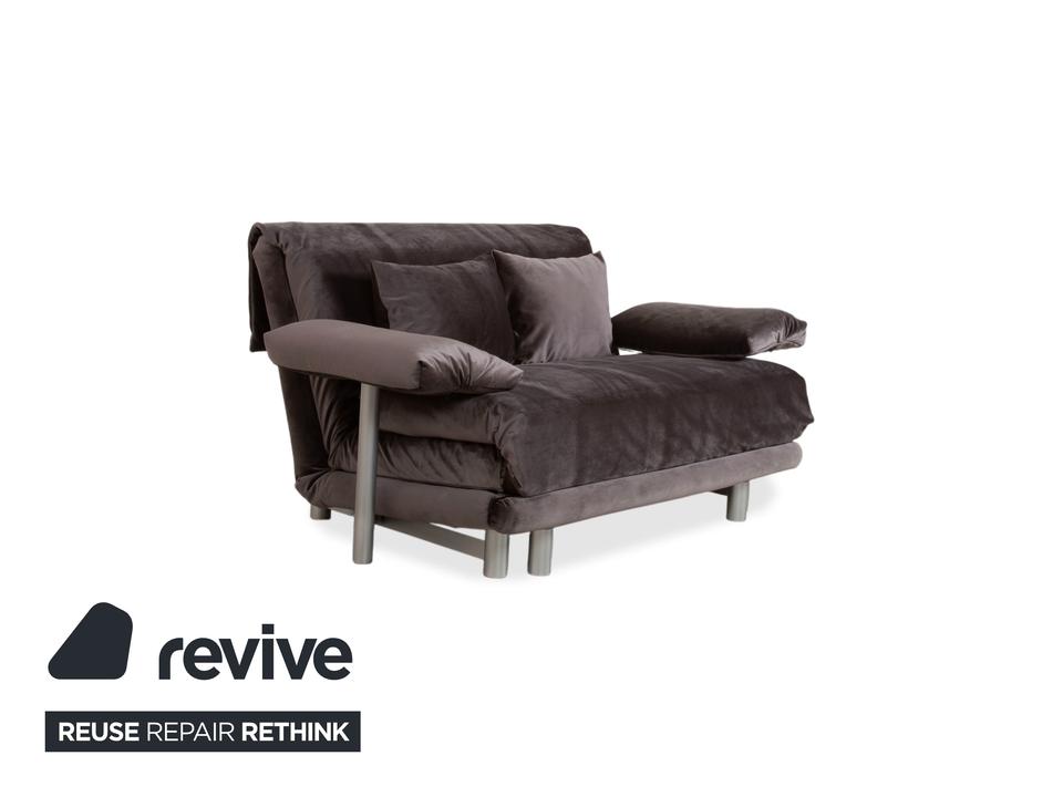 Ligne Roset Multy Zweisitzer inkl. Armlehnen Samt Stoff Grau ✨ – Bild 3