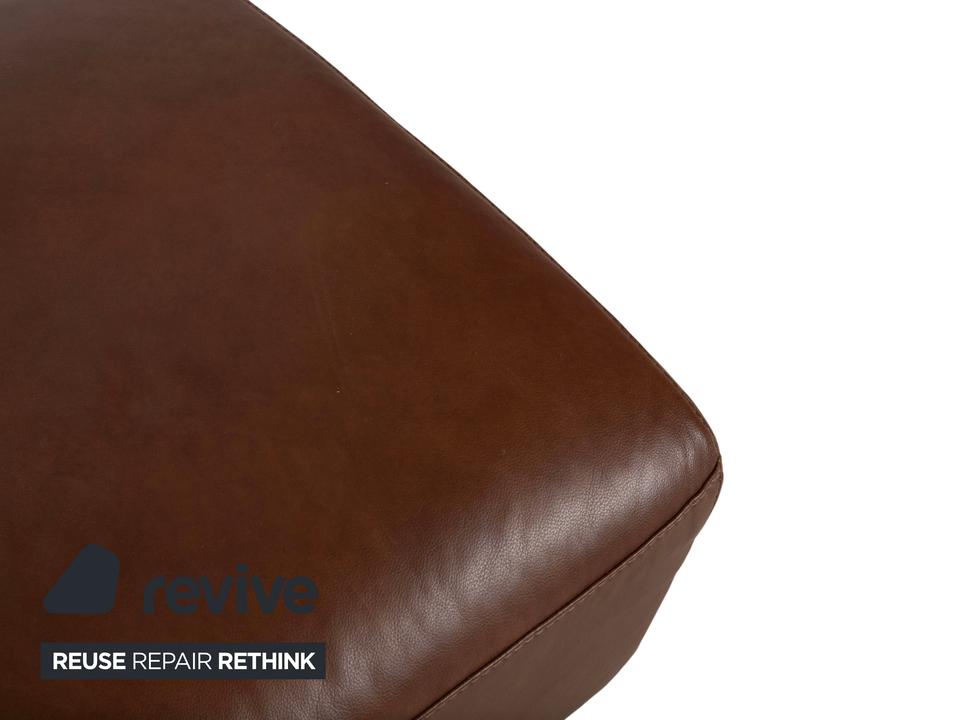 Willi Schillig Alessiio Leder Hocker Braun Mokka – Bild 3