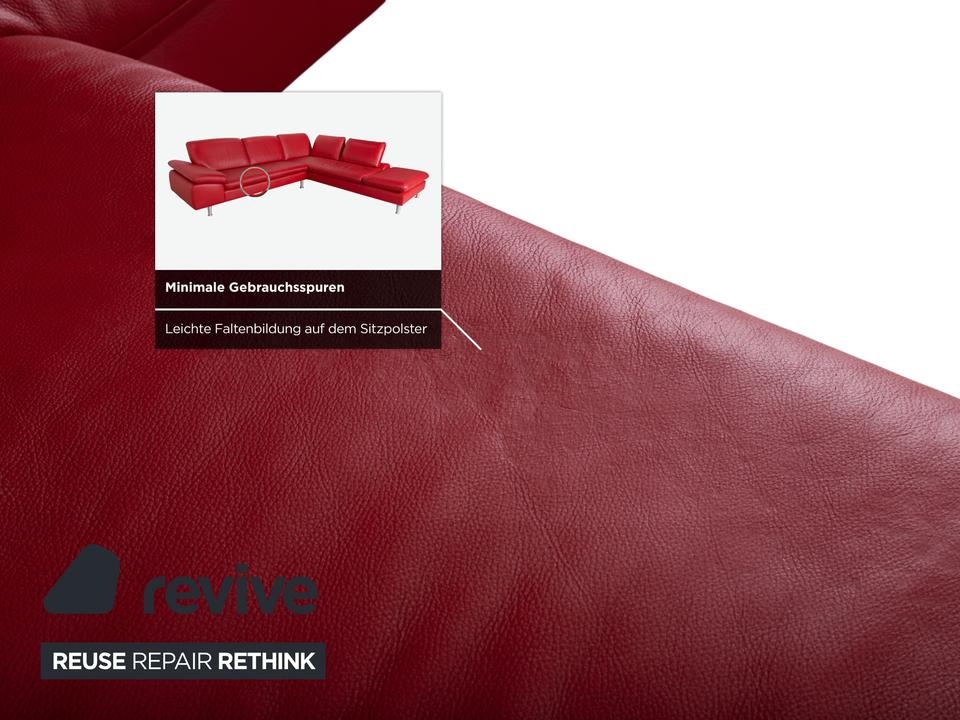 Willi Schillig Loop Leder Ecksofa Rot manuelle Funktion Sofa – Bild 9