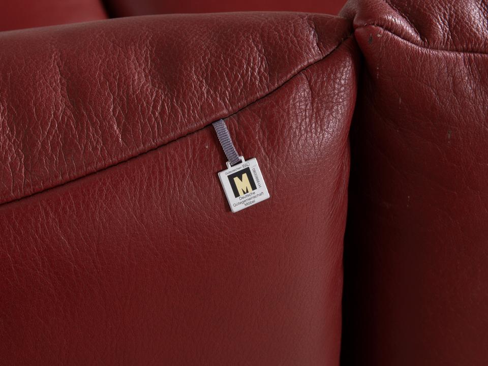 Koinor Francis Leder Zweisitzer Rot manuelle Funktion Sofa Couch – Bild 14