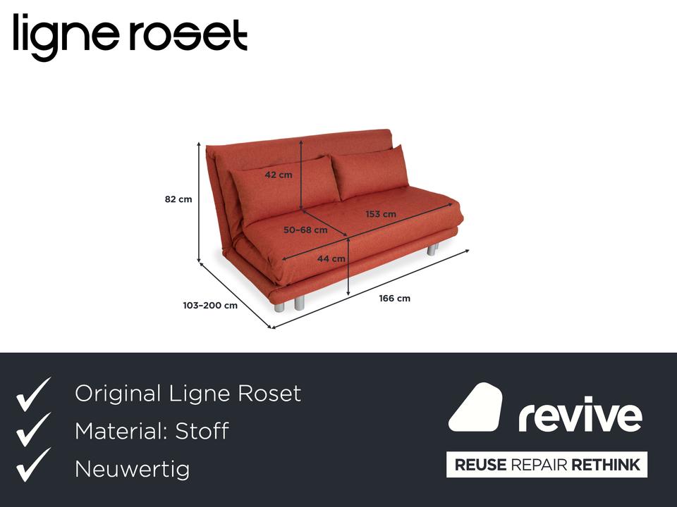 Ligne Roset Multy Stoff Dreisitzer Sofa Rot Rostbraun Neubezug – Bild 2