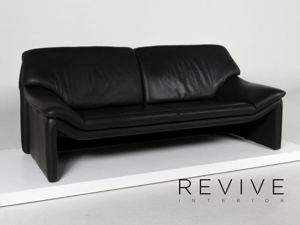 Laauser Atlanta Leder Sofa Schwarz Dreisitzer Couch ✨ – Bild 3