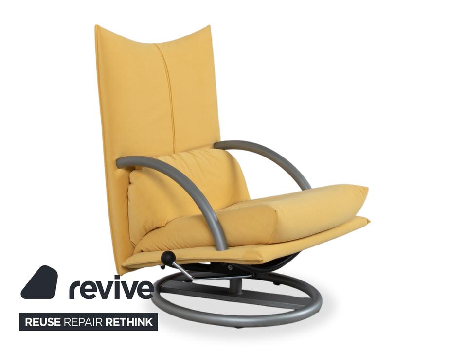 Rolf Benz BMP 418 Sessel Garnitur inkl. Hocker Stoff Gelb ✨ – Bild 5