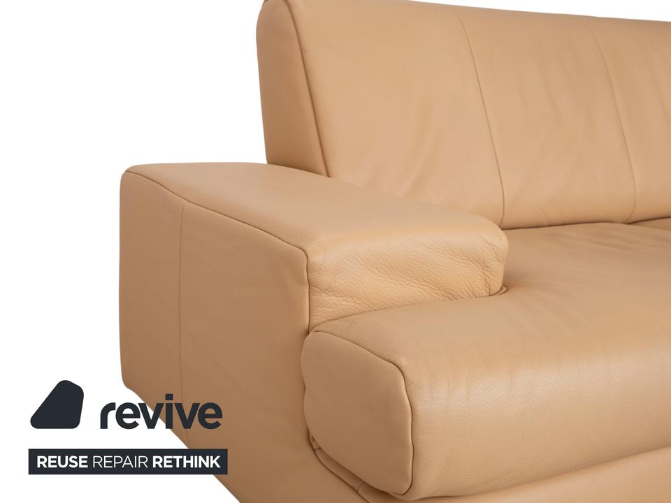 Rolf Benz AK 644 Zweisitzer Leder Sofa Creme Beige Couch – Bild 6