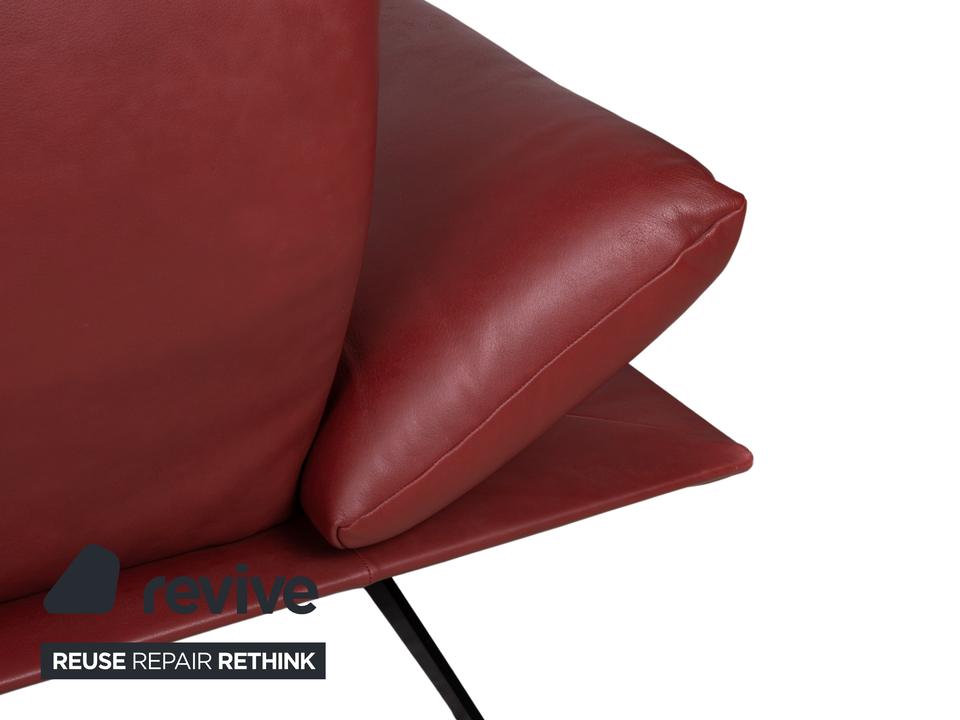 Koinor Francis Leder Zweisitzer Rot manuelle Funktion Sofa Couch – Bild 12
