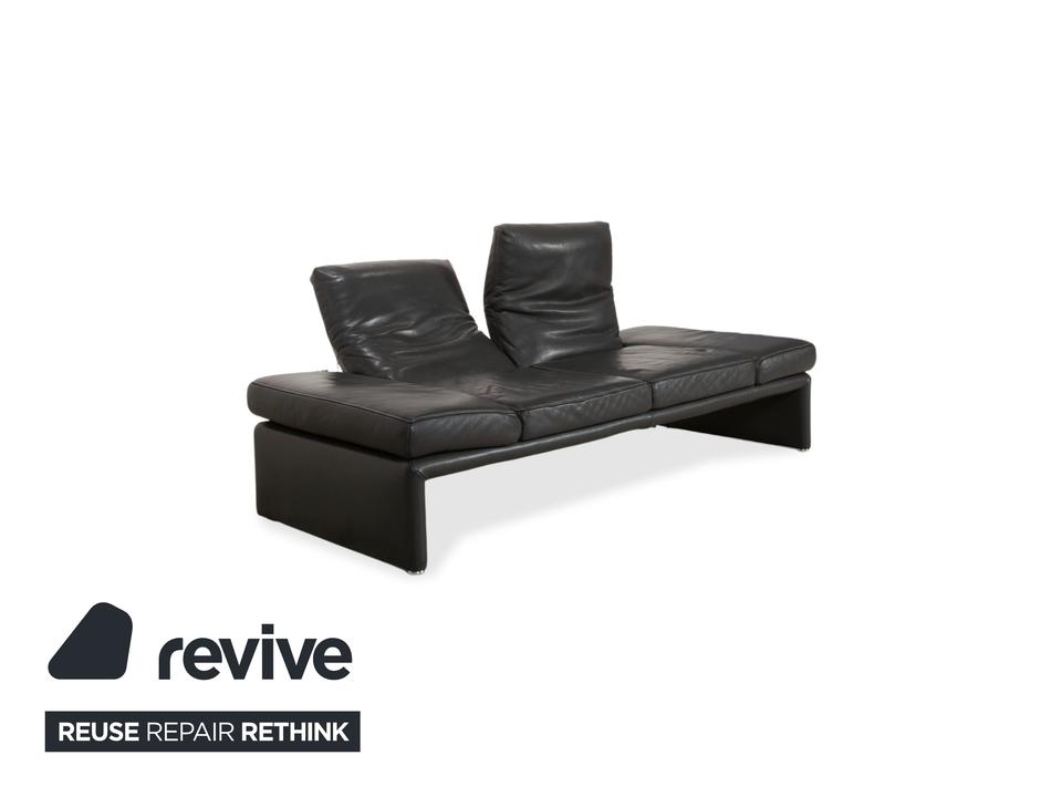 Koinor Raoul Zweisitzer Leder Sofa Grau manuelle Funktion Couch – Bild 6