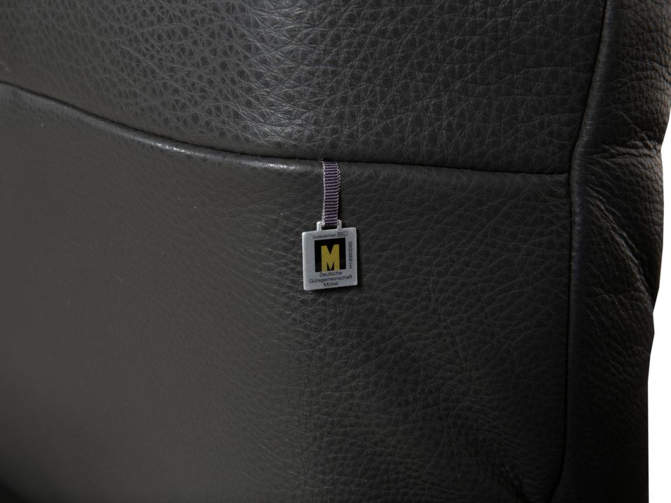 Koinor Raoul Zweisitzer Leder Sofa Grau manuelle Funktion Couch – Bild 17