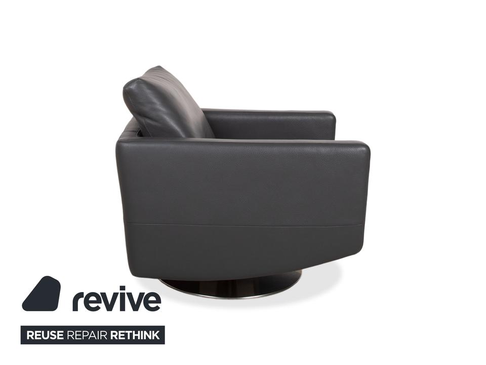 Natuzzi Relevé Leder Sessel Schwarz Anthrazit – Bild 13
