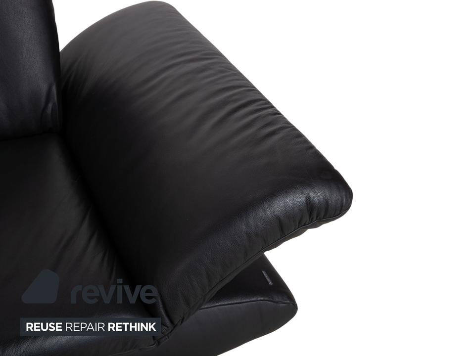 Koinor Rossini Leder Sofa Schwarz Zweisitzer manuelle Funktion – Bild 6