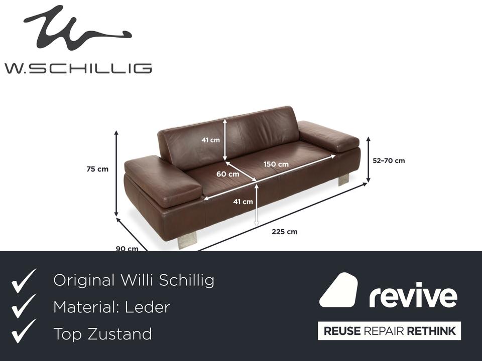 Willi Schillig Taboo Leder Dreisitzer Braun manuelle Funktion – Bild 2