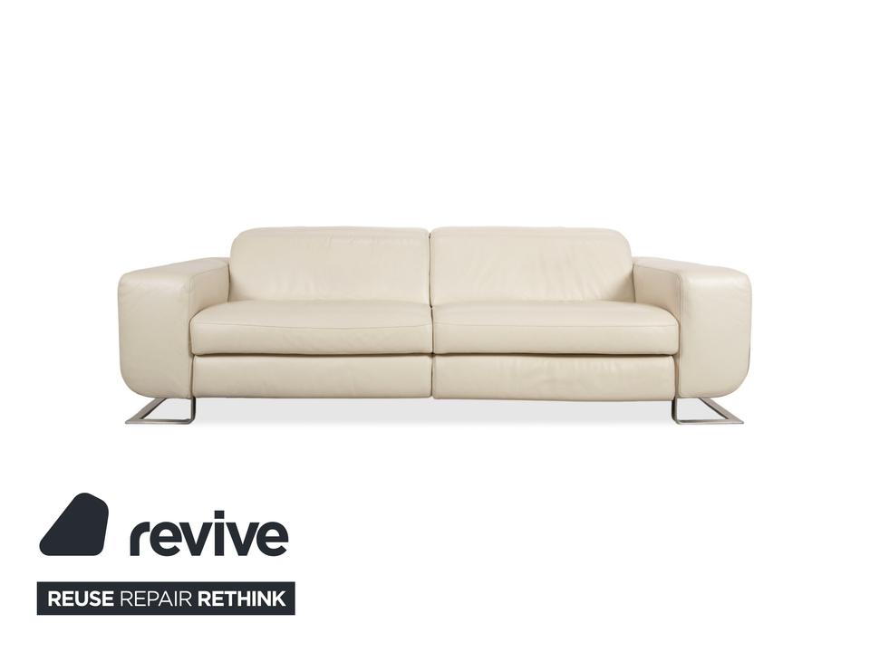 Joop 007 Leder Garnitur Dreisitzer & Zweisitzer Creme Sofa Couch – Bild 16