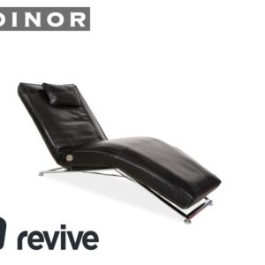 Koinor Jonas Liege Leder Schwarz mit Jeremiah Gestell Chrom