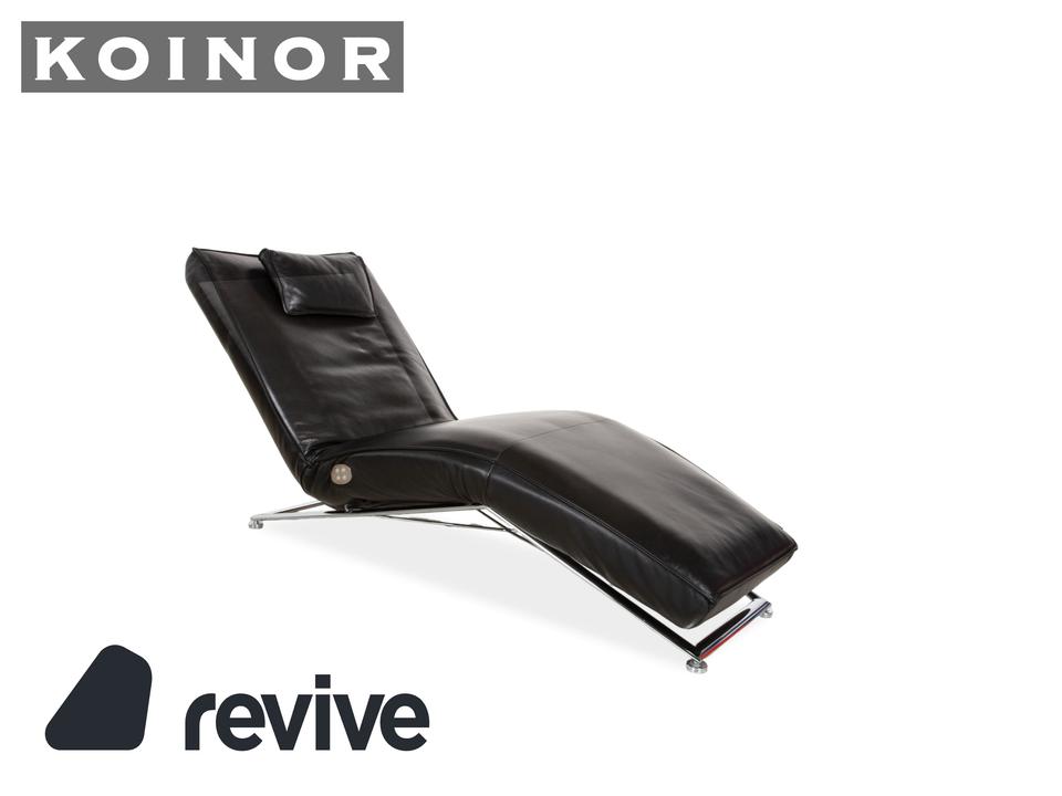 Koinor Jonas Liege Leder Schwarz mit Jeremiah Gestell Chrom