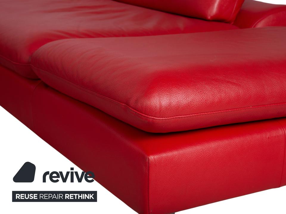 Willi Schillig Loop Leder Ecksofa Rot manuelle Funktion Sofa – Bild 6